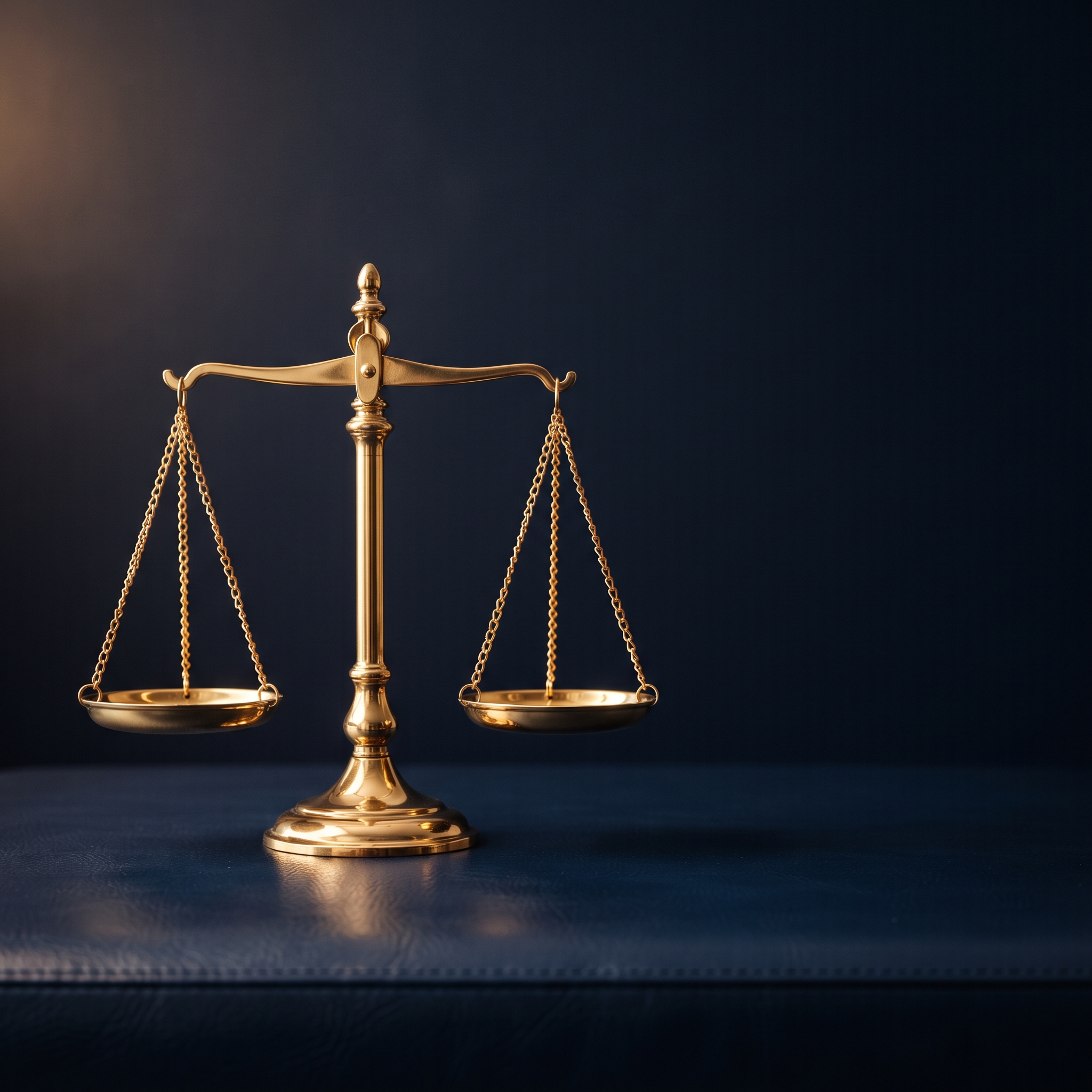 Golden scales of justice representing legal intake services
